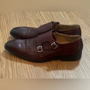 Steven Land Men’s 12 Brown Dress Shoes Leather Oxford Monk Strap